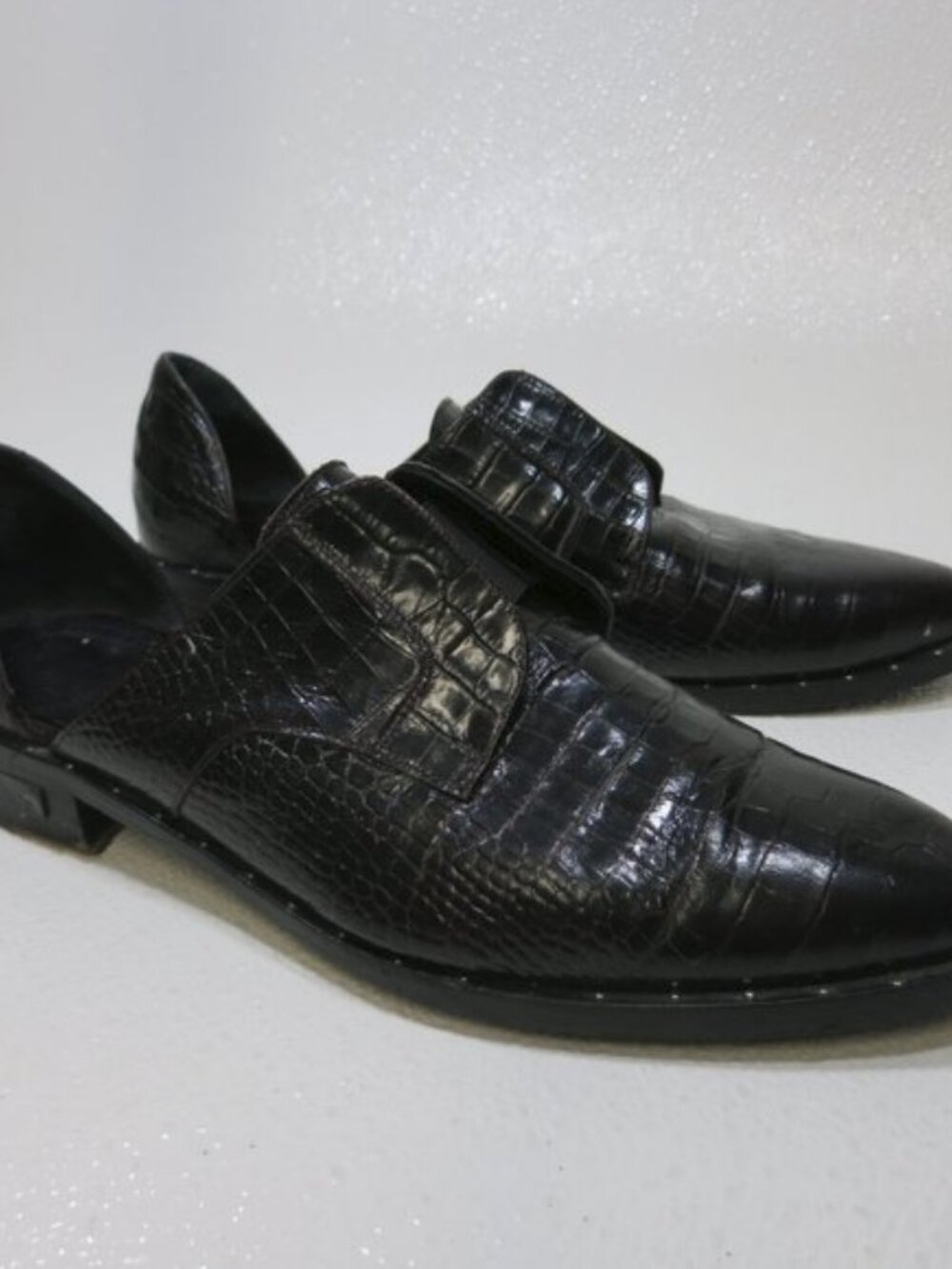 Frēda Salvador TASH D'ORSAY MOCCASIN Croco Embossed Leather Footwear Shoes Sz 9 - Picture 7 of 7